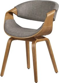 Scaun design scandinav, Lemn de frasin, textil gri texturat ORGANIC