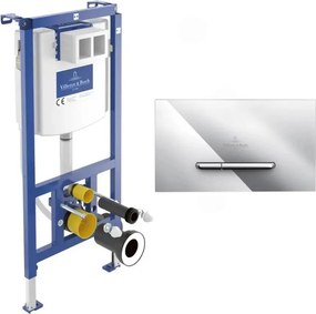 Rezervor WC cu cadru incastrat Villeroy&Boch ViConnect cu cadru 112 cm si clapeta ViConnect 300S crom