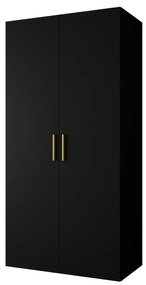 Dulap de haine 100 cm Borry 1 (Negru + Auriu). 1125752
