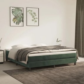 3144348 vidaXL Pat box spring cu saltea, verde închis, 180x200 cm, catifea