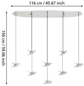 Lustră LED dimabilă pe cablu Eglo 390401 PARATEBUENO 8xLED/4,2W/230V crom