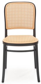 Scaun de bucaterie Tobias, ratan / negru
