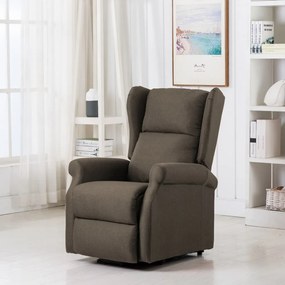 289748 vidaXL Fotoliu de masaj cu ridicare pe verticală, gri taupe, textil