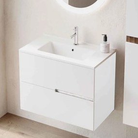 Mobilier pentru lavoar pe blat 100 cm, alb lucios, Fluminia Toledo 100 cm