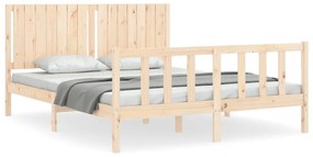 3192956 vidaXL Cadru de pat cu tăblie, 160x200 cm, lemn masiv