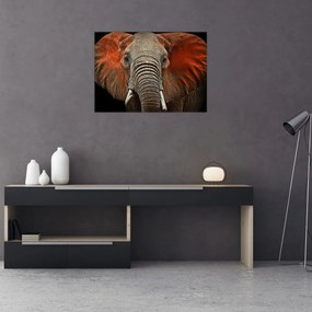 Tablou pe sticlă - Elefanți cu Tsavo (70x50 cm)