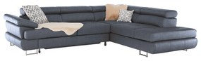 Set canapea cu spaţiu de depozitare, gri, dreapta, BUTON R