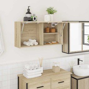 vidaXL Dulap perete baie, stejar sonoma, 80x25x40 cm, lemn prelucrat