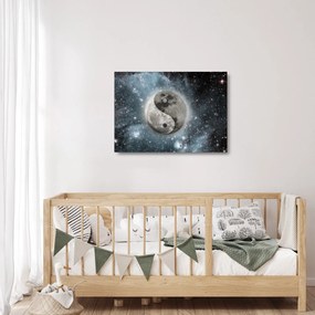 Tablou pe sticlă - Echilibrul cosmic (70x50 cm)