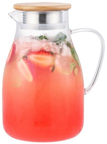 Carafă de sticlă cu capac 4Home BambooHot&Cool, 1,7 l