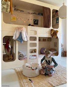 Fotoliu puf pentru copii crem Tic-Tac-Toe – Lorena Canals