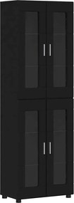 vidaXL Bufet cu raft FLORIN Negru 60 x 35 x 182 cm Lemn compozit