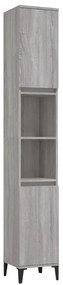 819802 vidaXL Dulap de baie, gri sonoma, 30x30x190 cm, lemn prelucrat