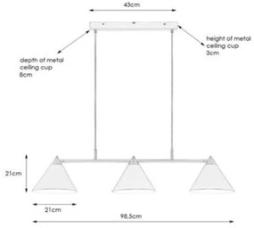 Lustră pe cablu Markslöjd 108075 KLINT 3xE14/40W/230V albă