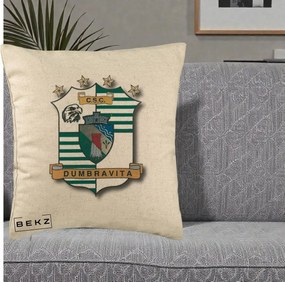 Perna Personalizata CSC Dumbravita Fotbal, 40x40 cm, Bej, Husa Detasabila, Perna Inclusa, BEKZ®