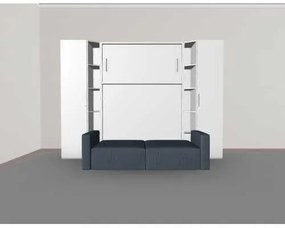 Set pat rabatabil dublu cu canapea 2 locuri si 2 dulapuri Royal Single Wardrobe (50 cm) - Royal SMALL Wardrobe&amp;SOFA SET (150X200)