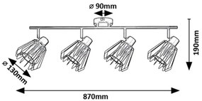 Plafoniera stil industrial Emerencia 4L