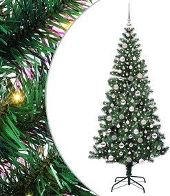 vidaXL Pom de Crăciun artificial pre-iluminat cu 300 LED Verde 210 cm