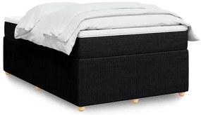 vidaXL Pat box spring cu saltea, negru, 120x200 cm, textil