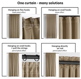 Draperie bej dimout (semi-opacă) din catifea 400x250 cm Velto – Filumi