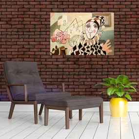 Tablou - Cubismul - arlechin și trandafir (90x60 cm)