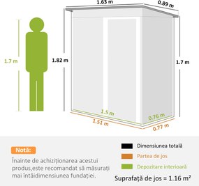 Outsunny Magazie Scule Cu Usa Glisanta Negru Usor De Montat Cu 6 Compartimente Stil Modern 163x89x182 cm | Aosom Romania