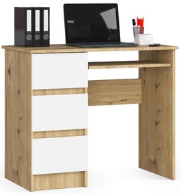 Masă PC Benicio (Stejar artisan + Alb) (S). 1070977