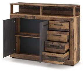 Comodă RUNA, maro închis/antracit