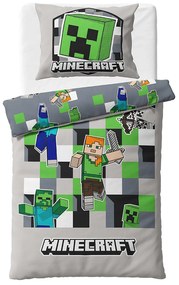 Lenjerie de pat pentru copii MinecraftDescoperă-ți lumea, 140 x 200 cm, 70 x 90 cm