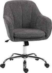 HOMCOM Scaun de birou, fotoliu de birou ergonomic reglabil pe înălțime, șezut pivotant, funcție de balans, gri | Aosom Romania