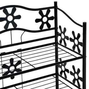 HOMCOM Raft pentru pantofi, raft pentru plante, suport flori, etajeră, suport, 4 niveluri, metal, 59,5 x 30 x 92 cm, Negru | Aosom Romania