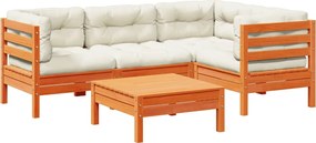 vidaXL Set mobilier de grădină cu perne, 5 piese, lemn masiv de pin