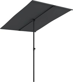 vidaXL Umbrelă de soare de grădină, stâlp aluminiu, negru, 2x1,5 cm