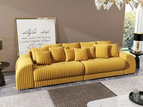 Canapea extensibilă dumonde cu 2 lăzi de depozitare si sezut confortabil din spuma high-density, Verona Ambiance Mustar 310x100 cm