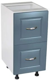 Corp inferior 40 cu 2 sertare metalice pentru greutate Zebra MDF Albastru drept