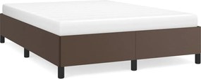 vidaXL Cadru de pat, maro, 140x190 cm, piele ecologică