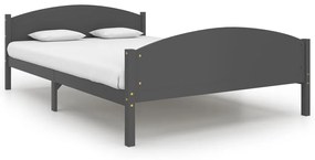 Cadru de pat, gri inchis, 140x200 cm, lemn masiv pin Morke gra, 140 x 200 cm