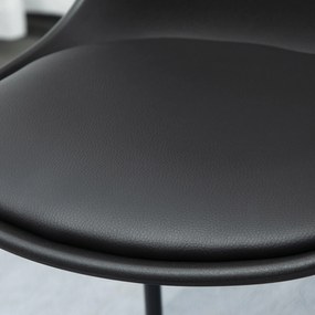 Scaune de bar, set din 2 piese cu scaun tapitat cu Protectie anti-alunecare, PU si otel, 43x43x97,5cm, negru HOMCOM | Aosom RO
