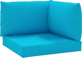 vidaXL Perne canapea din paleți, 3 buc., albastru deschis, textil