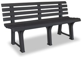 vidaXL Bancă de grădină, antracit, 145,5 cm, plastic