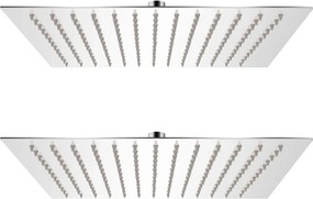 vidaXL Cap de duș tip ploaie, 2 buc., 25 x 25 cm, oțel inoxidabil