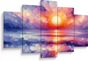Tablou - Apus de soare artistic colorat (150x105 cm)