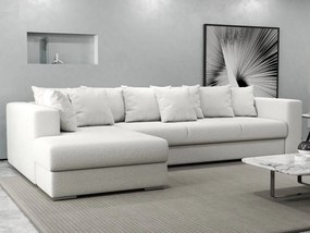 Colțar extensibil dumonde cu ladă de depozitare si sezut confortabil din spuma high-density, Gloria Euphoria Ivory 320x183 cm