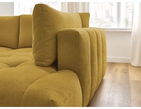 Colțar galben muștar extensibil/cu spațiu de depozitare (cu colț pe partea dreaptă/în formă de ”L”) Fuji – Bobochic Paris