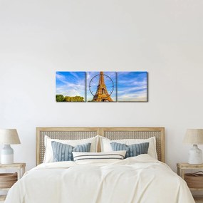 Tablou- Turnul Eifel (cu ceas) (90x30 cm)