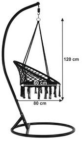 Scaun suspendabil, negru, AMADO 2 NEW