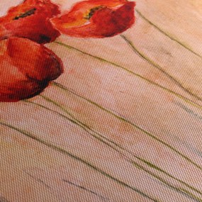 Tablou - Lalele roșii (cu ceas) (90x30 cm)