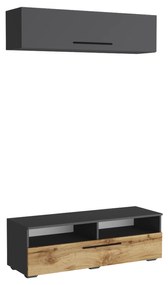 Living haaus Haga V11, Antracit/Stejar Wotan, L 120 cm