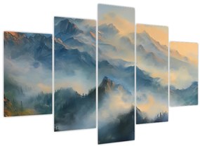 Tablou - Peisaj montan pictat (150x105 cm)