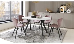 Masă de dining extensibilă ARTUR alb/negru